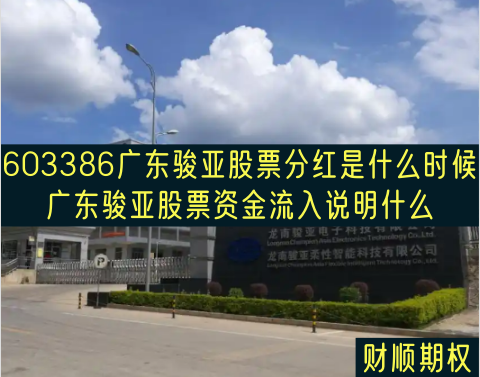 603386广东骏亚股票分红是什么时候_广东骏亚股票资金流入说明什么