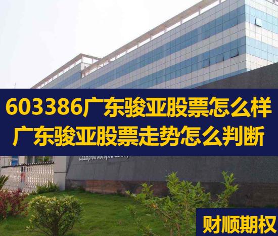 603386广东骏亚股票怎么样_广东骏亚股票走势怎么判断